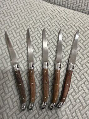 Laguiole Inox France Sabatier Stainless Serrated  Grill Steak Knives 9” Bee Logo